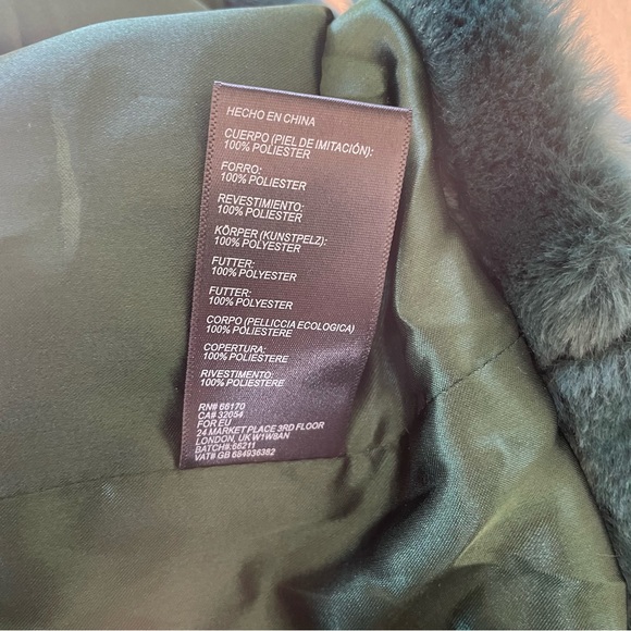 Urban Outfitters Green faux fur jacket size M - Picture 4 of 7